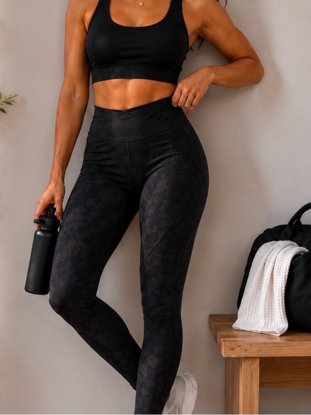 Athleta High Rise Black Performance Leggings Medium